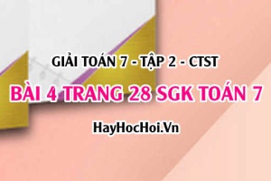 Giải bài 4 trang 28 Toán 7 Tập 2 SGK Chân trời sáng tạo